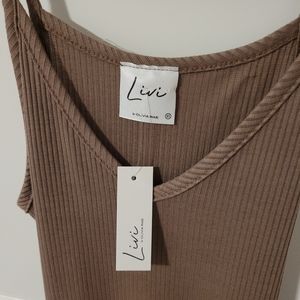 Livi by Olivia Rae brown body on dress back tie Size XS